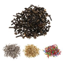 Fixador de papel para scrapbooking, mini pinos decorativos de cabeça redonda com 200 peças, parafusos de metal para artesanato em papel, papelaria e escritório - Image 1