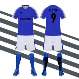 Kit de equipe de futebol sublimação personalizar nome número logotipo camisa de futebol uniforme adulto crianças 3x3 conjuntos treinamento versão em branco - Image 3