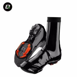 Rockbros ciclismo sapatos térmicos capa de inverno à prova vento mtb bicicleta equipamento overshoes protetor quente ciclismo botas cobre - Image 1