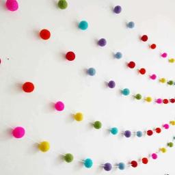 Ornamento de corda de bola de feltro, decoração de quarto de meninas, bola de cabelo pendurado para decoração de berçário, guirlanda, estilo nórdico, decoração de crianças - Image 1