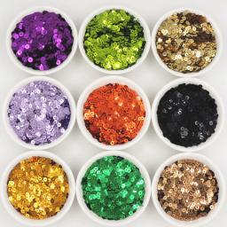 Lantejoulas redondas Artesanato para costura e decoração artesanal, confetes, DIY Acessórios Lentejuela, Costura, Glitter, 5g, 4mm - Image 1