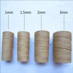 Corda de linho de juta natural, 20 jardas/lote, 1mm, 1.5mm, 2mm, 3mm, acessórios artesanais, pacote de presente, fita de cânhamo diy, fornecedor de artesanato - Image 2
