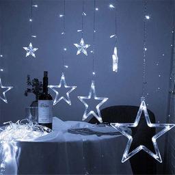 Cortinas com luzes de led para decoração, 2.5m, 138, estrelas, luz de fadas, natal, guirlanda ue, 220v, para casamento, casa, festa, aniversário, decoração - Image 3