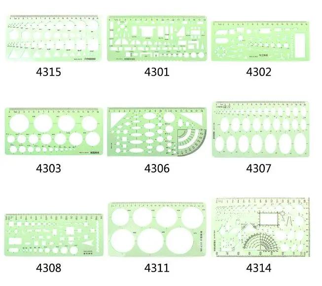 1pc plástico círculos geométrico desenho modelo régua estêncil ferramenta medição estudantes fornecimento escritório hyq - Image 1