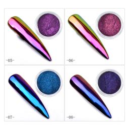 Arte de unhas camaleão aurora 0.2 de pó para espelho mágico com glitter, pigmento cromado e glitter para decoração de unhas faça você mesmo - Image 5