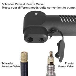 Compressor de ar de bicicleta com bomba de alta pressão, mini bomba manual, com suporte para schrader e válvula presta fietspomp - Image 3
