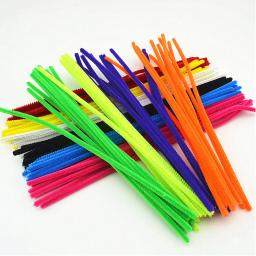 Limpadores de cachimbos para artesanato, hastes artesanais de flanela, haste torcida de fio de trança, brinquedo educacional de pelúcia para crianças com 100 peças - Image 4