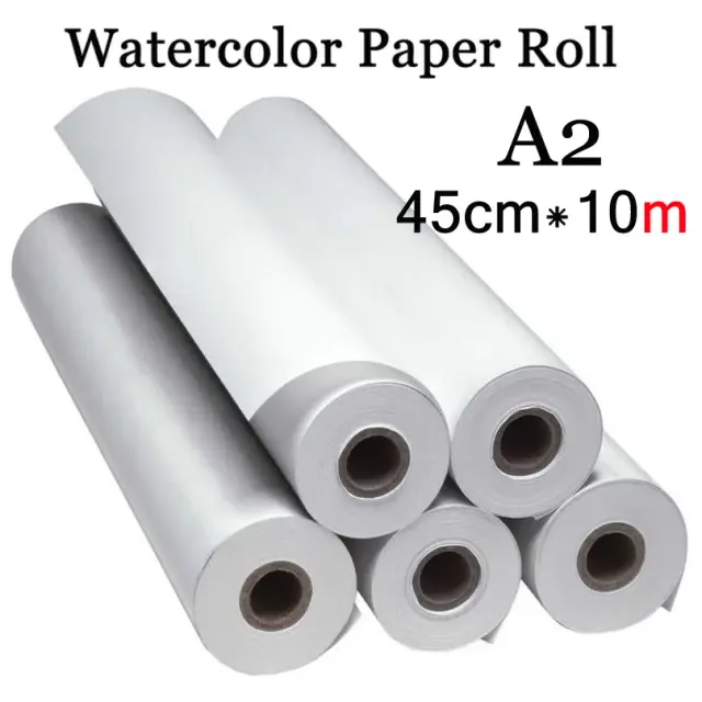 Rolo de Papel para Aquarela 45cm x 10m - Conjunto Ideal para Pintura e Desenho em Aquarela Acrílica