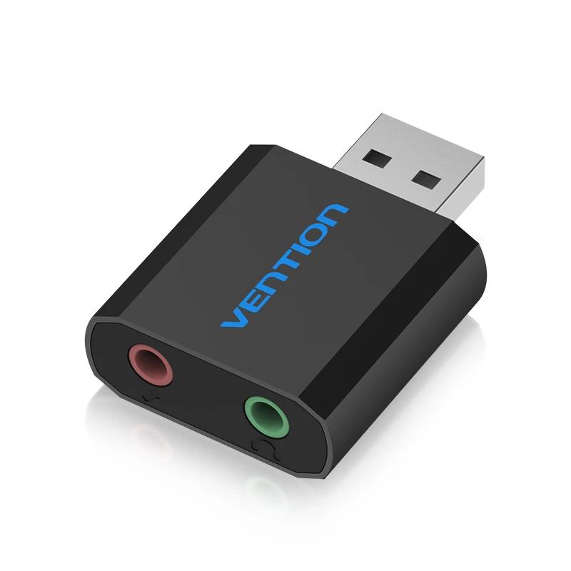 Vention-USB Sound Card para Laptop, Audio Interface, 3,5mm, Adaptador de microfone, Headset, Laptop, Headset - Image 1