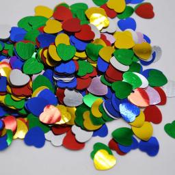 500 peças confete brilhante cor sólida coração confete diy amor para festa de casamento suprimentos decorativos de mesa - Image 5