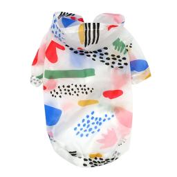 Capa de chuva para cães e gatos, Hoodie de proteção solar, roupas pequenas, poncho de impressão, roupas de cachorro, verão - Image 3