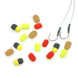 10 pçs carpa isca de pesca espuma boilie pop ups gancho iscas de peixe isca 8mm zig rig espuma marrom vermelho terminal enfrentar falso milho tigre porca - Image 1
