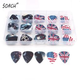 Soach conjunto de palhetas para guitarra com 15 grades, palhetas para violão dos desenhos animados, 1 conjunto com 100 peças - Image 2