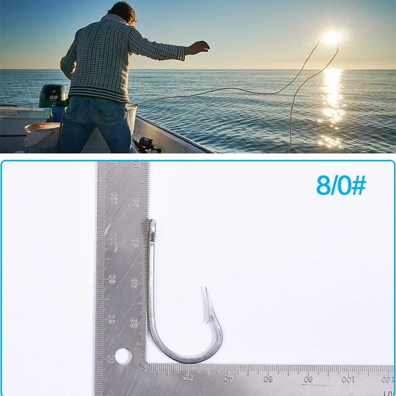 Leo 2pc mar profundo oceano gancho de pesca para peixes grandes anzóis de aço inoxidável tubarão atum tarpon florida mosca gabarito bacalhau produto de pesca - Image 1