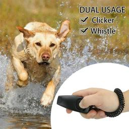 Lanlan 2 in1 cão de estimação filhote de cachorro gato treinamento clicker apito clique trainer obediência preto - Image 5