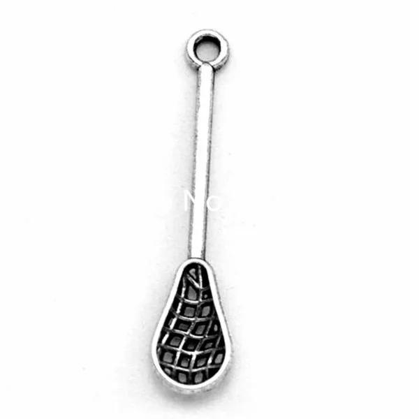 Double Nose Metal Alloy Sport Charme, Lacrosse Stick, Ginásio Pingente, Goleiro Jóias, Fit para Pulseira e Colar Fazendo - Image 1