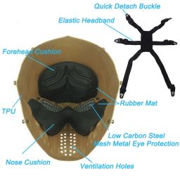 Máscara de proteção facial para airsoft, máscara tática de terror com proteção facial para airsoft - Image 4