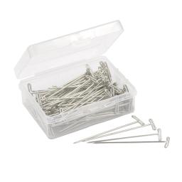 T-pins de aço inoxidável para patchwork, cabeça reta, alfinetes de costura, colcha, acessórios de costura, 100 unid, 51mm - Image 1