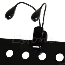 Flexível 2 braços duplos clip on 8led luz para leitura livro acampamento caminhadas lâmpada 4xfd - Image 3