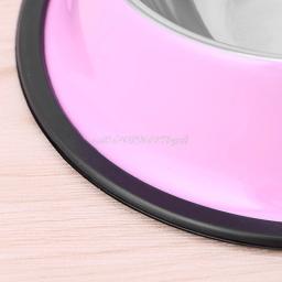 Utensílio de alimentação para cães e gatos, tigela de aço inoxidável antiderrapante para alimentar animais de estimação, 2 cores - Image 4
