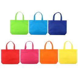 Bolsa multiuso de presente para crianças, bolsa de lembrança de festa de aniversário de crianças, em 7 cores sólidas com alça e saco de presente faça você mesmo com 10 peças - Image 2