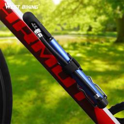 West biking pé bomba 100psi bomba portátil ciclismo acessórios da bicicleta presta schrader válvula pneu inflator bomba - Image 6