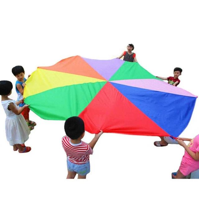 Brinquedos Interativos de Acampamento: Arco-íris, Guarda-chuva e Pára-quedas para Crianças Brincarem ao Ar Livre