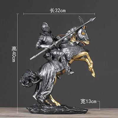 Estatueta do soldado romano do vintage, Estátua do Guerreiro, Decoração Home, Ornamento artificial, Miniaturas da sala, Moda europeia - Image 1