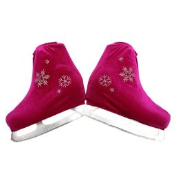 Veludo sapatos capa para patinação artística, acessórios monocromáticos rolo, esportes rosa neve padrão, crianças e adultos, 24 cores - Image 3