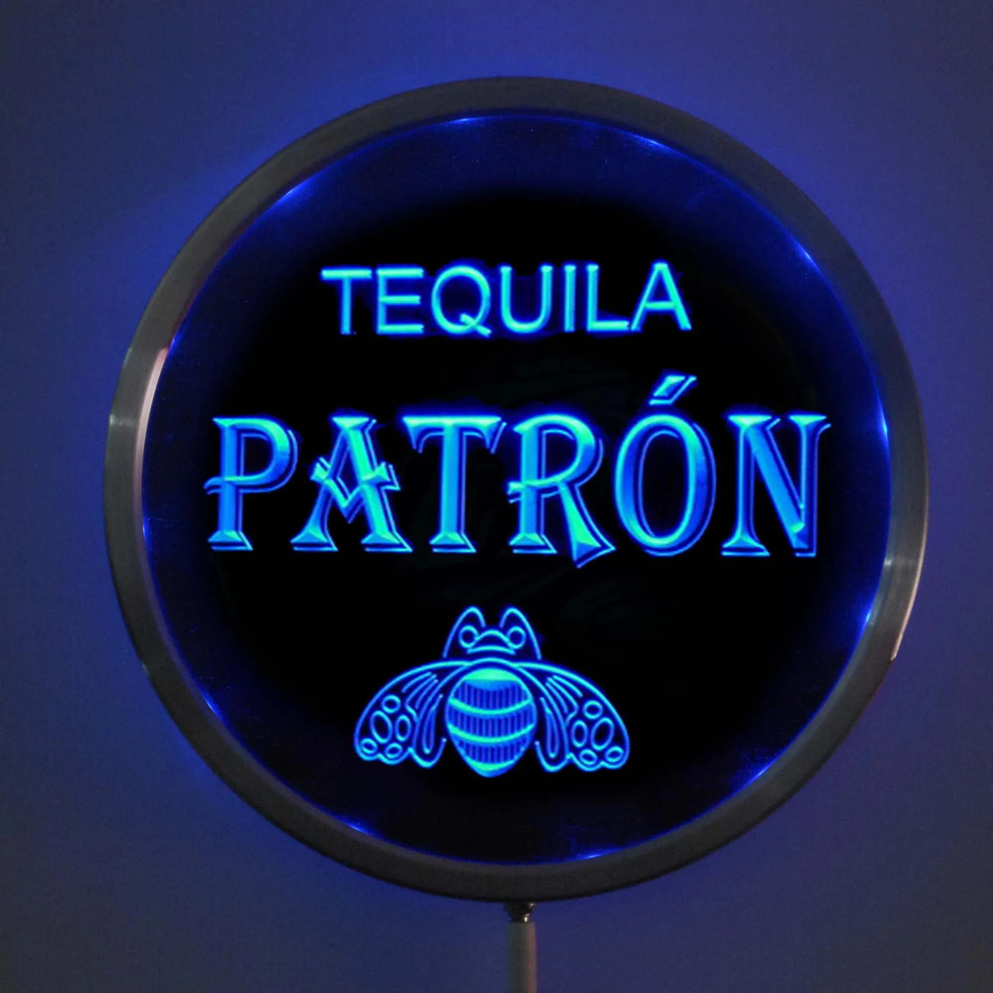 Rs-a0143 Patron Tequila sinais redondos de néon LED 25cm/ 10 Polegada-Bar sinal com função de controle remoto sem fio RGB Multi Color - Image 1
