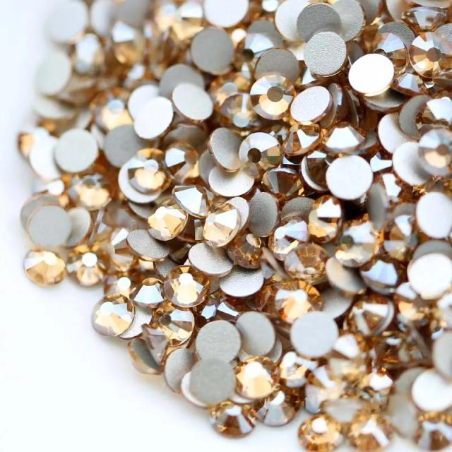 Gsha Ab/Dourado com Cola Adesiva para Traseira Lisa Qiao – Decorações Elegantes com Pedras Preciosas em Novas Cores
