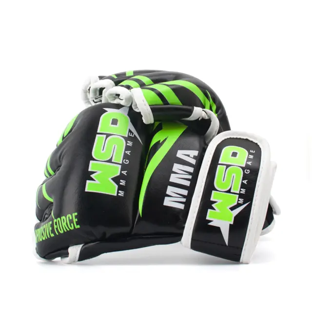 Luvas de MMA Meio Dedo para Homens - Ideal para Kickboxing, Karatê, Muay Thai e Luta Livre, Equipamento de Treinamento Sanda em PU