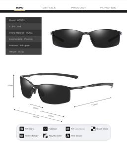 Óculos de sol polarizados masculinos de alta qualidade para esportes ao ar livre condução pesca óculos de sol armação de metal gafas de sol hombre - Image 6