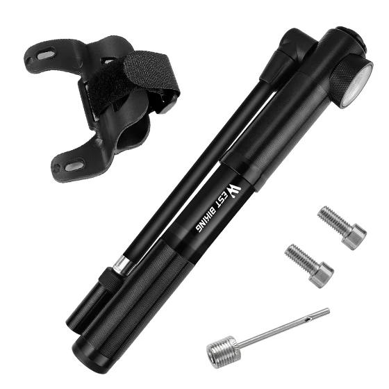 Bomba de ar de alta pressão West Biking em alumínio com manômetro de 300 psi para bicicletas