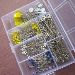 Kit de acolchoados 250 peças, pinos de aço curvados de segurança + ponta de vidro, agulhas de colcha + ponta de flor, manchas - Image 2