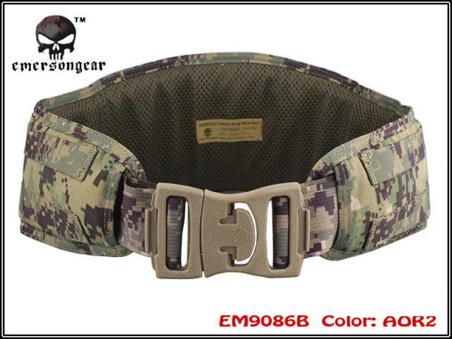 Cinto de Cintura Acolchoado Molle para Homens - Cinto de Combate Airsoft AOR2 EM9086B com Suporte Ergonômico