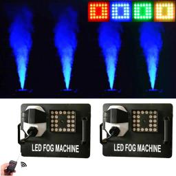 Máquina de nevoeiro com luzes LED, 3in 1, 1500W, 24x9W RGB, Vertical Stage Fogger, Controle Remoto Máquina de fumaça, DJ, Bar, Disco, DMX512, 2PCs - Image 1