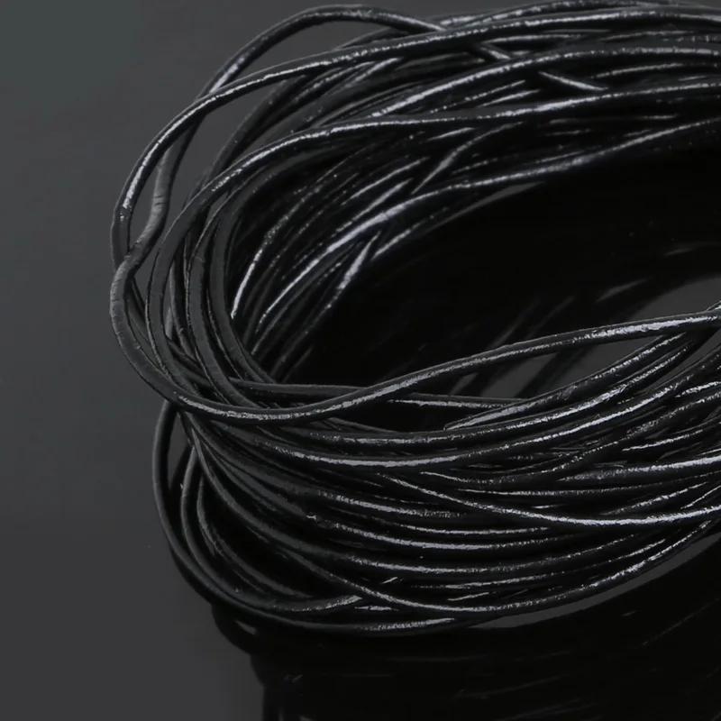 Couro Cordas Beading Cordões, DIY Acessórios para Colar e Pulseira, Suprimentos de Material Jóias, 100% Real, 5m, 1.5mm - Image 1