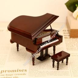 Dh Miniature Piano Modelo Réplica Com Estojo, Acessórios De Boneca, Mini Piano, Instrumento Musical, Exibição De Ornamentos, Presentes De Natal - Image 4