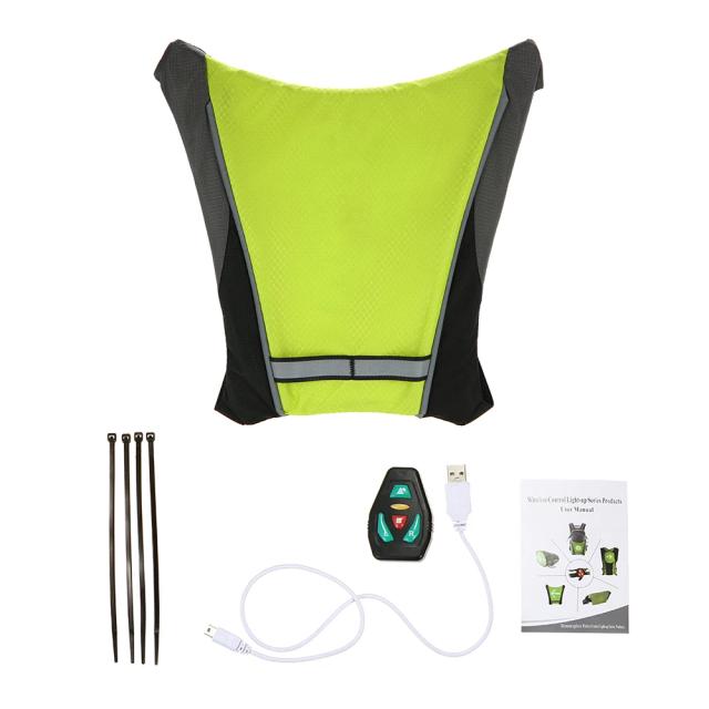 Mochila Reflexiva USB Recarregável com Controle Remoto e Luz LED para Segurança em Atividades ao Ar Livre