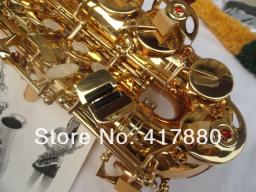 Marca suzuki estudantes saxofone alto eb tune e plana instrumento musical laca de ouro superfície alta qualidade latão sax frete grátis - Image 3