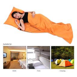 Tomshoo acampamento ao ar livre saco de dormir forro com fronha saco de dormir portátil ao ar livre leve viagem de negócios hotel - Image 5
