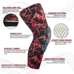 Joelheiras de camuflagem para basquete, Joelheiras protetoras para esportes de ginástica, Compressão Joelho Bezerro Leg Sleeves Pad, Joelho Brace Guard - Image 5