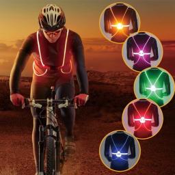 Cinto de segurança reflexivo LED com alça, Night Runner, ciclismo brilho, correndo colete, ciclismo colete, leds super brilhantes, acender, 4 cores, 1pc - Image 1