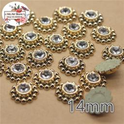 Strass brilhantes multicoloridos para artesanato, 50pcs, 14mm, redondo, botões flatback, casa, jardim, cabochão, diy, acessórios diy - Image 5