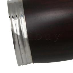 Yibuy-Bb Ebony Madeira Clarinete Barril com Anel De Metal, Preto, 60mm Comprimento - Image 4