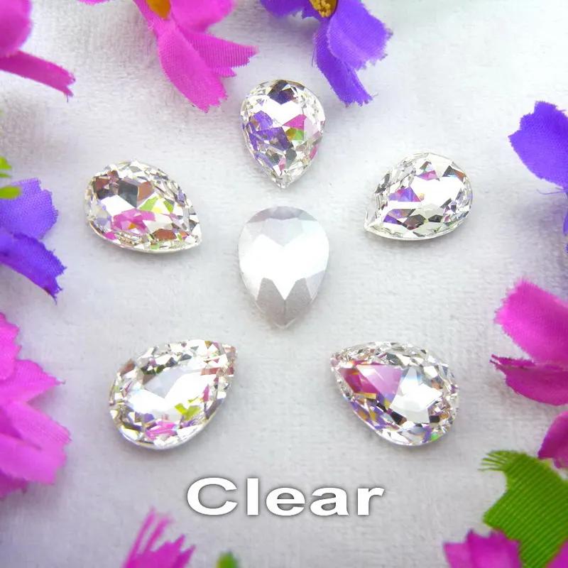 Gota de Água Teardrop Forma Cola em Grânulos De Strass, Cristal De Vidro, Artesanato DIY, Photo Frame, 7 Cores, Cores Agradáveis - Image 1