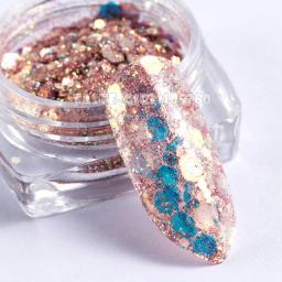 1 frasco de glitter colorido para a decoração do prego, adesivos hexágono, tamanhos diferentes, nail art, strass, decorações de poeira, frg # - Image 3