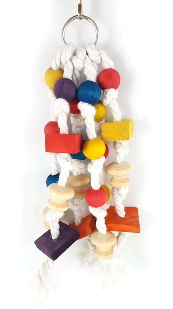 Brinquedos para animais de estimação, papagaio gnawing, brinquedos diy, garra, halteres de pata, cor de corda de madeira, estação de balanço, brinquedo de corda - Image 1