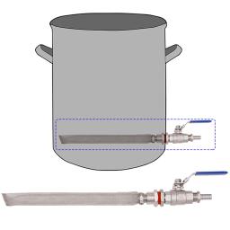 Homebrew Chaleira sem solda e barril Converter Kit, 12 "Tela Bazooka, Cerveja Mash Tun, Kit de válvula de esfera de 2 peças, 304 SSS - Image 1